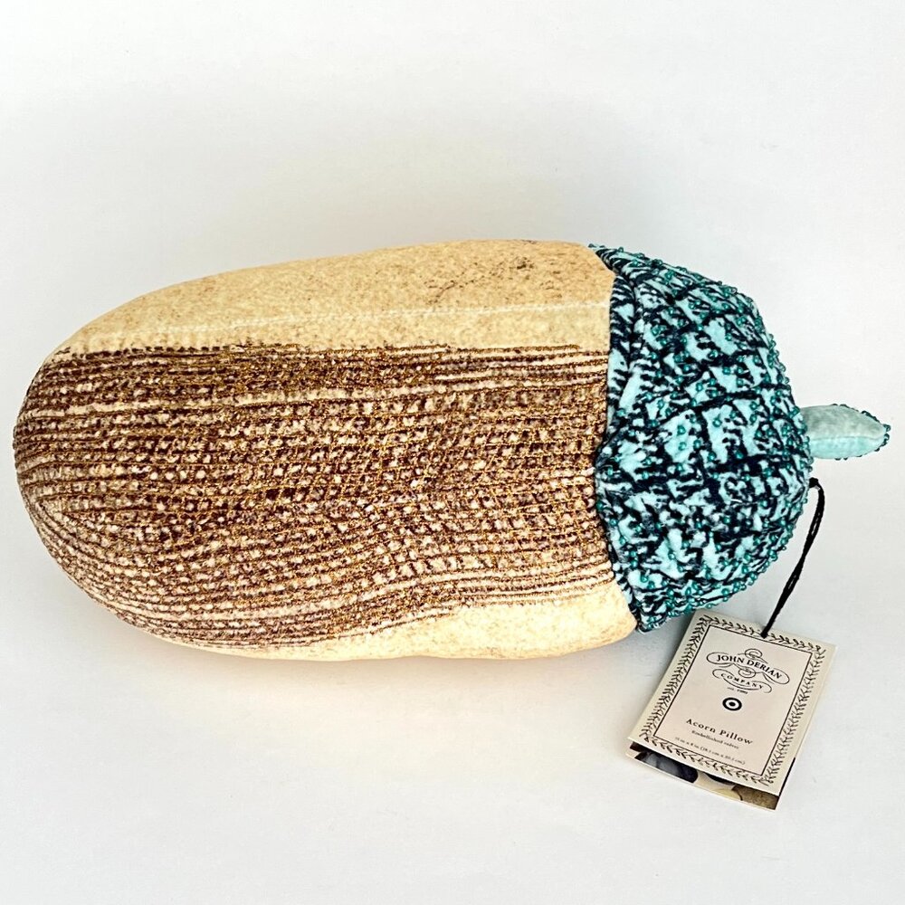 NEW John Derian X Target 2024 15X8" Beaded Plush Acorn Pillow Thanksgiving Fall